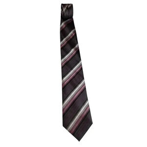 Van Heusen Purple Striped Neck Tie 57” X 3.5” Polyester Handmade In China New